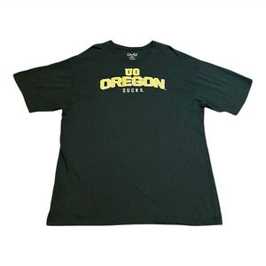 Oregon Ducks Tee Shirt Mens XXL OVB Team Green & Yellow 100% Cotton